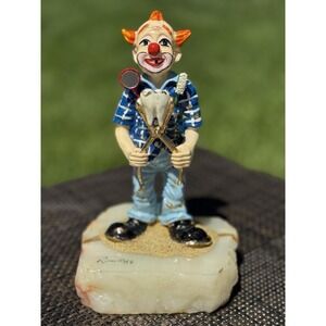 VTG Ron Lee Laughing Dentist  SIGNED Onyx Base 24K Gold 1983 The Dentist